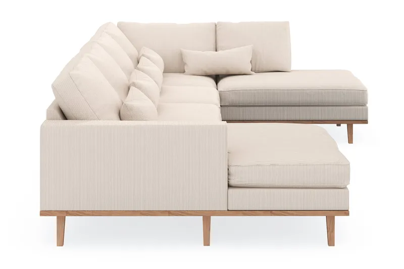 Copenhagen 5-sits Högervänd U-formad Soffa med Divan och Schäslong i Manchester - Beige - Möbler - Soffa - U-soffa