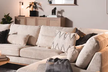 Copenhagen 5-sits Högervänd U-formad Soffa med Divan och Schäslong i Manchester - Beige - Möbler - Soffa - U-soffa