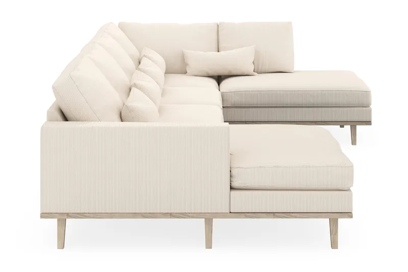 Copenhagen 5-sits Högervänd U-formad Soffa med Divan och Schäslong i Manchester - Beige - Möbler - Soffa - U-soffa