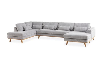 Copenhagen 5-sits Högervänd U-formad Soffa med Divan och Schäslong i Manchester - Ljusgrå - Möbler - Soffa - U-soffa
