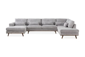 Copenhagen 5-sits Högervänd U-formad Soffa med Divan och Schäslong i Manchester - Ljusgrå - Möbler - Soffa - U-soffa