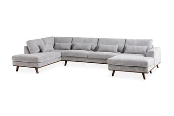 Copenhagen 5-sits Högervänd U-formad Soffa med Divan och Schäslong i Manchester - Ljusgrå - Möbler - Soffa - U-soffa