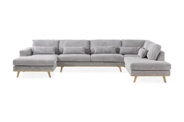 Copenhagen 5-sits Högervänd U-formad Soffa med Divan och Schäslong i Manchester - Ljusgrå - Möbler - Soffa - U-soffa