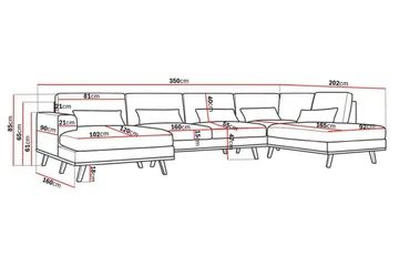 Copenhagen 5-sits Högervänd U-formad Soffa med Divan och Schäslong i Manchester - Ljusgrå - Möbler - Soffa - U-soffa