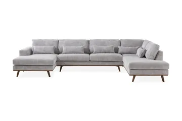Copenhagen 5-sits Högervänd U-formad Soffa med Divan och Schäslong i Manchester - Ljusgrå - Möbler - Soffa - U-soffa