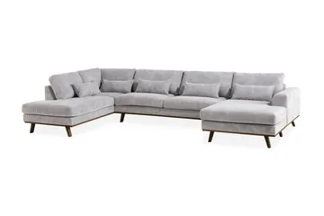 Copenhagen 5-sits Högervänd U-formad Soffa med Divan och Schäslong i Manchester - Ljusgrå - Möbler - Soffa - U-soffa