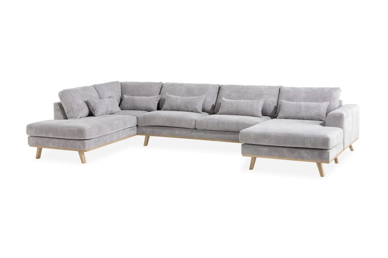 Copenhagen 5-sits Högervänd U-formad Soffa med Divan och Schäslong i Manchester - Ljusgrå - Möbler - Soffa - U-soffa
