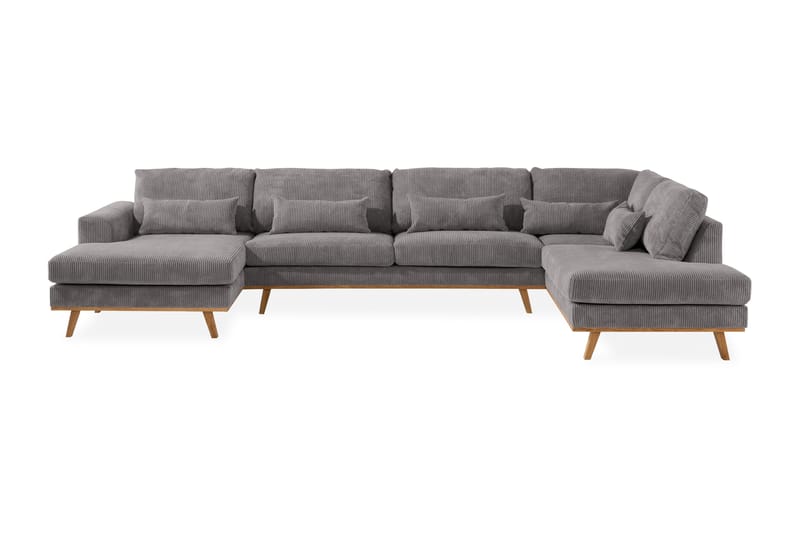 Copenhagen 5-sits Högervänd U-formad Soffa med Divan och Schäslong i Manchester - Mörkgrå - Möbler - Soffa - U-soffa