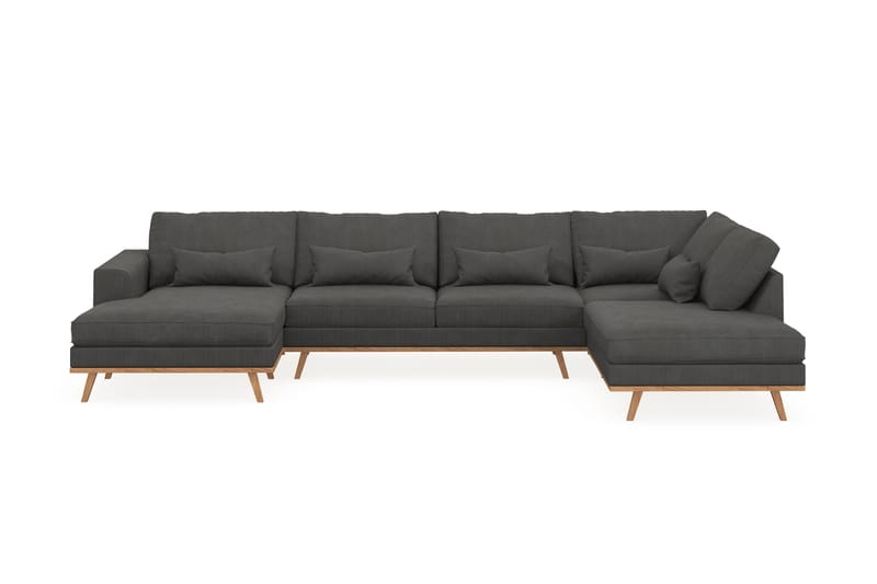 Copenhagen 5-sits Högervänd U-formad Soffa med Divan och Schäslong i Manchester - Mörkgrå - Möbler - Soffa - U-soffa