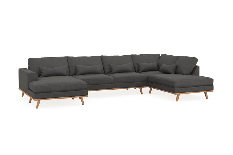 Copenhagen 5-sits Högervänd U-formad Soffa med Divan och Schäslong i Manchester - Mörkgrå - Möbler - Soffa - U-soffa