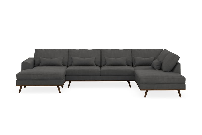 Copenhagen 5-sits Högervänd U-formad Soffa med Divan och Schäslong i Manchester - Mörkgrå - Möbler - Soffa - U-soffa