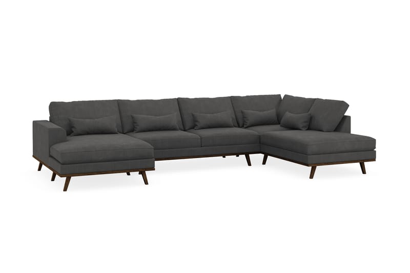 Copenhagen 5-sits Högervänd U-formad Soffa med Divan och Schäslong i Manchester - Mörkgrå - Möbler - Soffa - U-soffa
