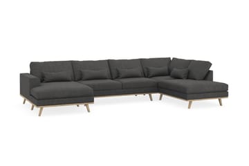 Copenhagen 5-sits Högervänd U-formad Soffa med Divan och Schäslong i Manchester - Mörkgrå - Möbler - Soffa - U-soffa