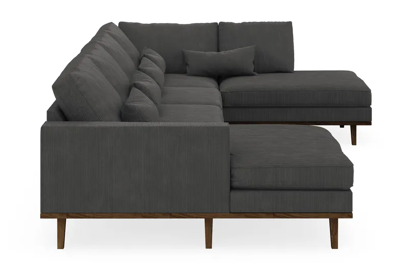 Copenhagen 5-sits Högervänd U-formad Soffa med Divan och Schäslong i Manchester - Mörkgrå - Möbler - Soffa - U-soffa