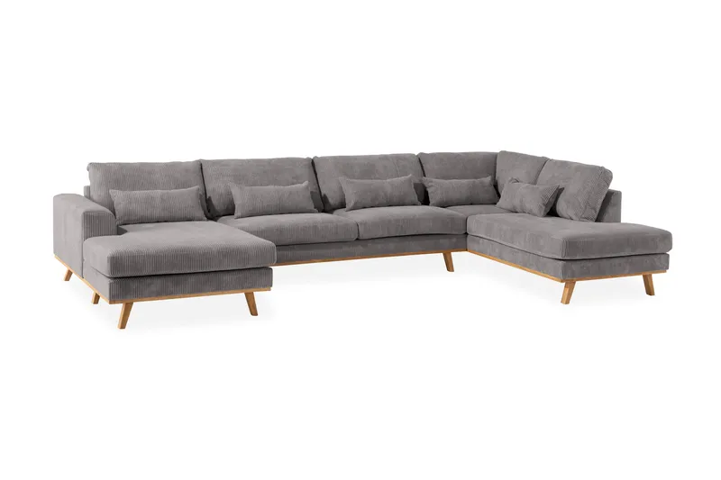 Copenhagen 5-sits Högervänd U-formad Soffa med Divan och Schäslong i Manchester - Mörkgrå - Möbler - Soffa - U-soffa