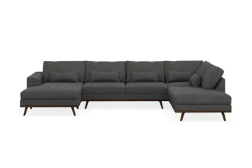 Copenhagen 5-sits Högervänd U-formad Soffa med Divan och Schäslong i Manchester - Mörkgrå - Möbler - Soffa - U-soffa