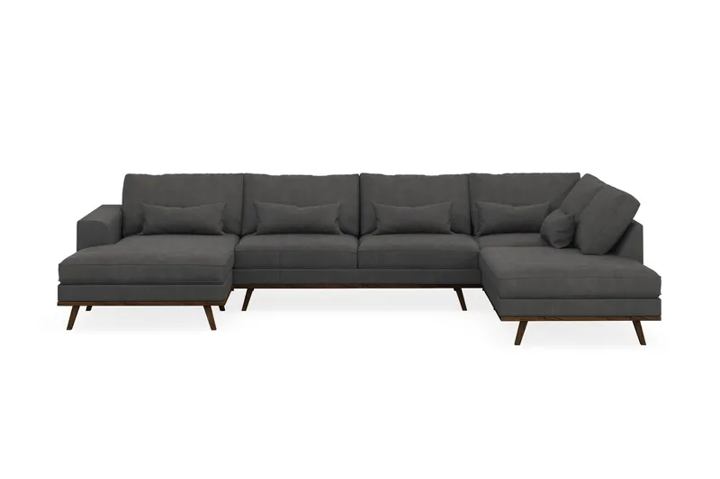 Copenhagen 5-sits Högervänd U-formad Soffa med Divan och Schäslong i Manchester - Mörkgrå - Möbler - Soffa - U-soffa