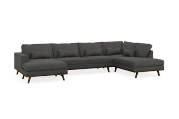 Copenhagen 5-sits Högervänd U-formad Soffa med Divan och Schäslong i Manchester - Mörkgrå - Möbler - Soffa - U-soffa