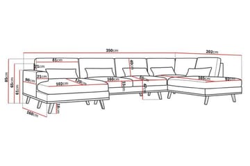 Copenhagen 5-sits Högervänd U-formad Soffa med Divan och Schäslong i Manchester - Mörkgrå - Möbler - Soffa - U-soffa