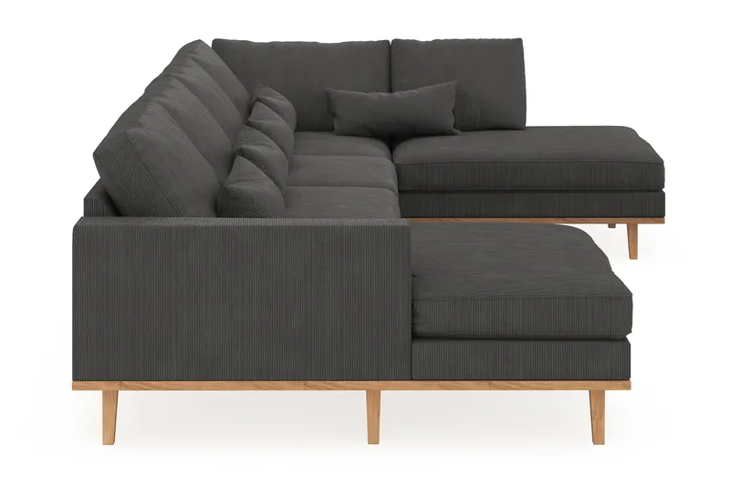 Copenhagen 5-sits Högervänd U-formad Soffa med Divan och Schäslong i Manchester - Mörkgrå - Möbler - Soffa - U-soffa