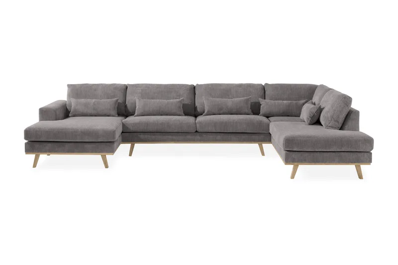 Copenhagen 5-sits Högervänd U-formad Soffa med Divan och Schäslong i Manchester - Mörkgrå - Möbler - Soffa - U-soffa