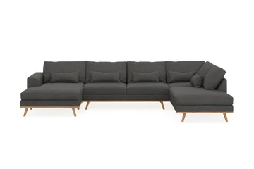 Copenhagen 5-sits Högervänd U-formad Soffa med Divan och Schäslong i Manchester - Mörkgrå - Möbler - Soffa - U-soffa