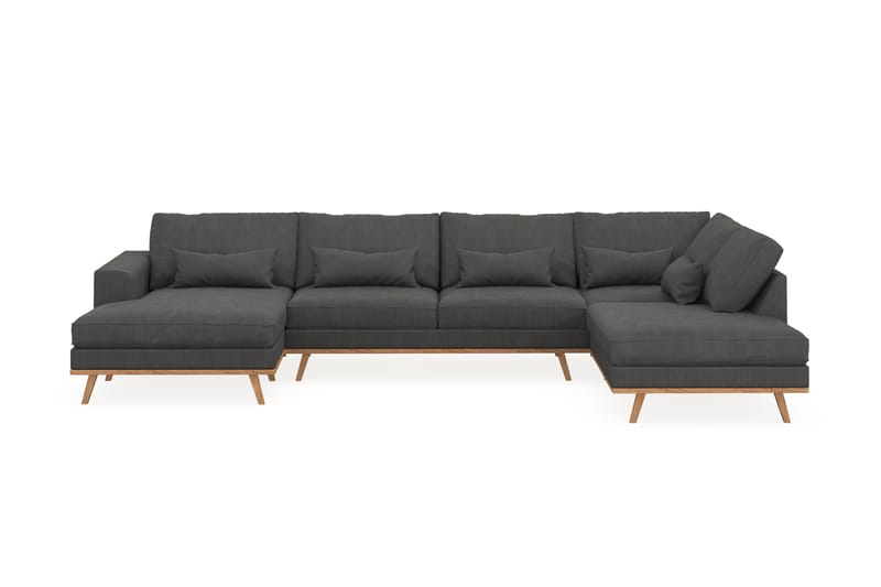 Copenhagen 5-sits Högervänd U-formad Soffa med Divan och Schäslong i Manchester - Mörkgrå - Möbler - Soffa - U-soffa