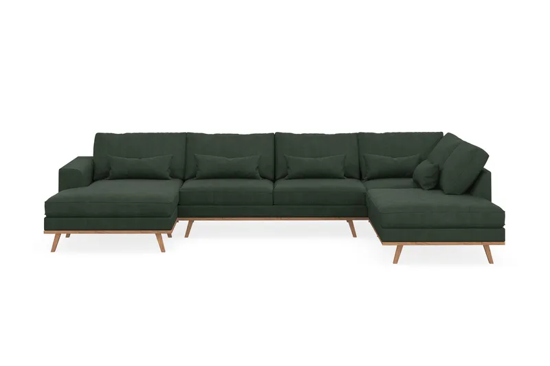Copenhagen 5-sits Högervänd U-formad Soffa med Divan och Schäslong i Manchester - Mörkgrön - Möbler - Soffa - U-soffa