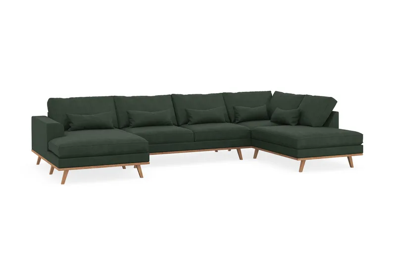 Copenhagen 5-sits Högervänd U-formad Soffa med Divan och Schäslong i Manchester - Mörkgrön - Möbler - Soffa - U-soffa