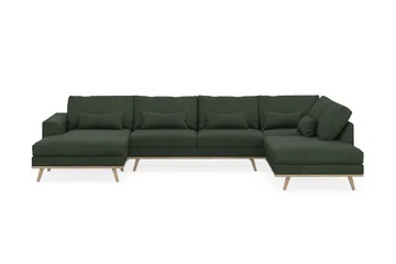 Copenhagen 5-sits Högervänd U-formad Soffa med Divan och Schäslong i Manchester - Mörkgrön - Möbler - Soffa - U-soffa