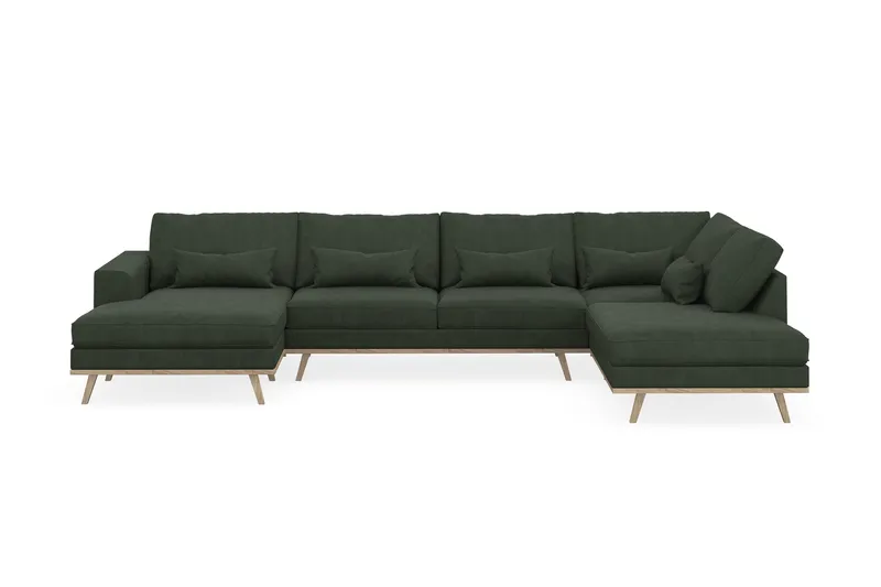Copenhagen 5-sits Högervänd U-formad Soffa med Divan och Schäslong i Manchester - Mörkgrön - Möbler - Soffa - U-soffa