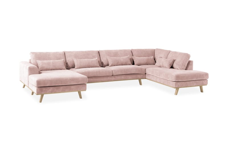 Copenhagen 5-sits Högervänd U-formad Soffa med Divan och Schäslong i Manchester - Rosa - Möbler - Soffa - U-soffa