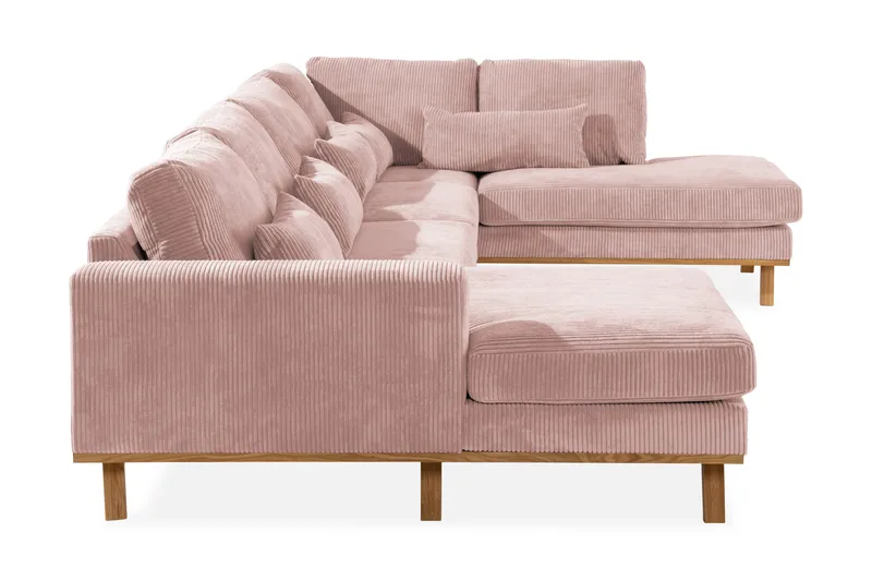 Copenhagen 5-sits Högervänd U-formad Soffa med Divan och Schäslong i Manchester - Rosa - Möbler - Soffa - U-soffa