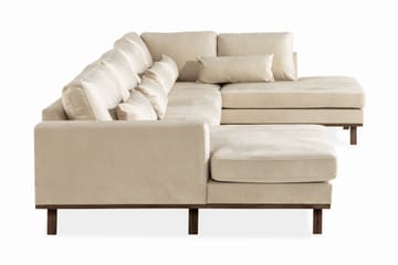 Copenhagen 5-sits Högervänd U-formad Soffa med Divan och Schäslong i Sammet - Beige - Möbler - Soffa - U-soffa
