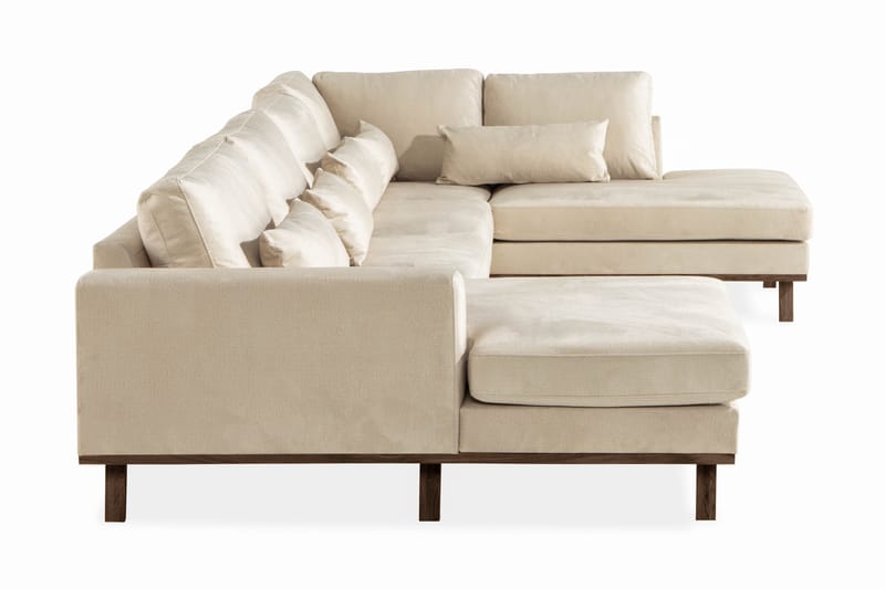 Copenhagen 5-sits Högervänd U-formad Soffa med Divan och Schäslong i Sammet - Beige - Möbler - Soffa - U-soffa
