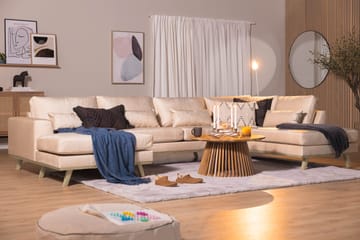 Copenhagen 5-sits Högervänd U-formad Soffa med Divan och Schäslong i Sammet - Beige - Möbler - Soffa - U-soffa