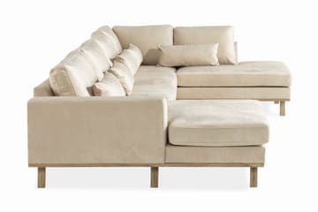 Copenhagen 5-sits Högervänd U-formad Soffa med Divan och Schäslong i Sammet - Beige - Möbler - Soffa - U-soffa