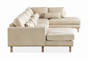 Copenhagen 5-sits Högervänd U-formad Soffa med Divan och Schäslong i Sammet - Beige - Möbler - Soffa - U-soffa