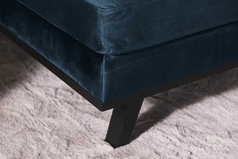 Copenhagen 5-sits Högervänd U-formad Soffa med Divan och Schäslong i Sammet - Blå - Möbler - Soffa - U-soffa