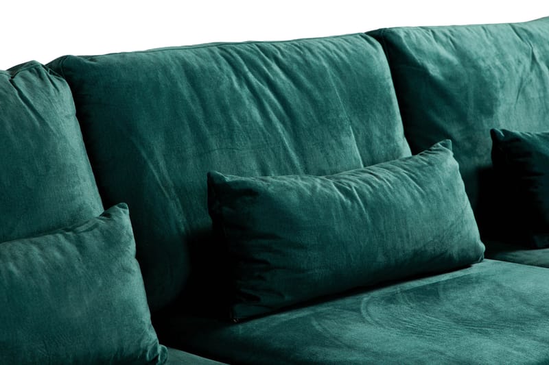 Copenhagen 5-sits Högervänd U-formad Soffa med Divan och Schäslong i Sammet - Grön - Möbler - Soffa - U-soffa