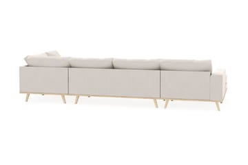 Copenhagen 5-sits Högervänd U-formad Soffa med Divan och Schäslong i Sammet - Krämvit - Möbler - Soffa - U-soffa