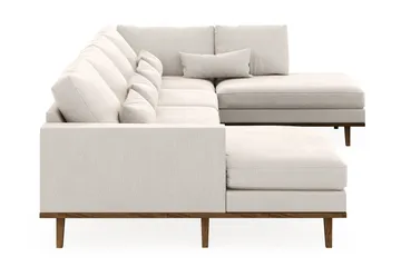 Copenhagen 5-sits Högervänd U-formad Soffa med Divan och Schäslong i Sammet - Krämvit - Möbler - Soffa - U-soffa