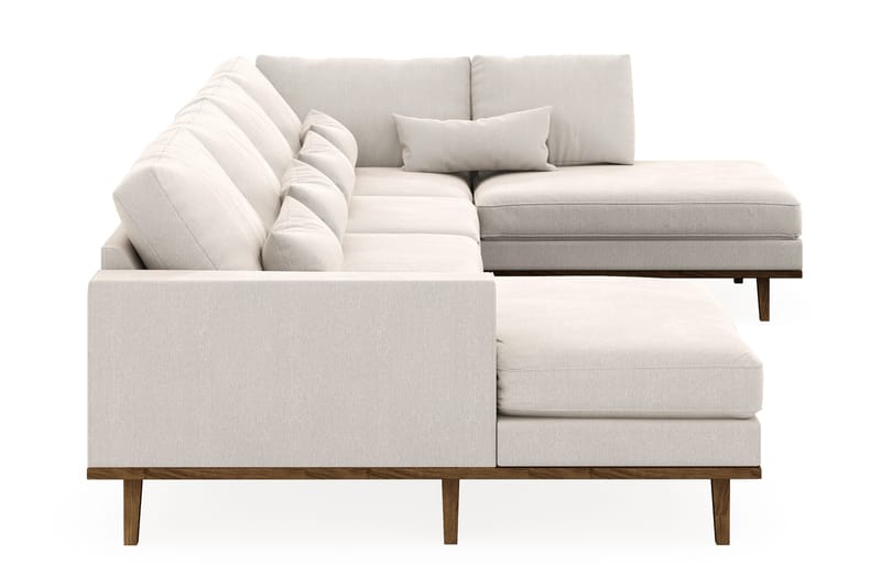 Copenhagen 5-sits Högervänd U-formad Soffa med Divan och Schäslong i Sammet - Krämvit - Möbler - Soffa - U-soffa