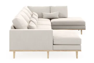 Copenhagen 5-sits Högervänd U-formad Soffa med Divan och Schäslong i Sammet - Krämvit - Möbler - Soffa - U-soffa