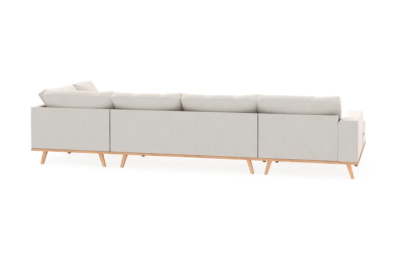Copenhagen 5-sits Högervänd U-formad Soffa med Divan och Schäslong i Sammet - Krämvit - Möbler - Soffa - U-soffa