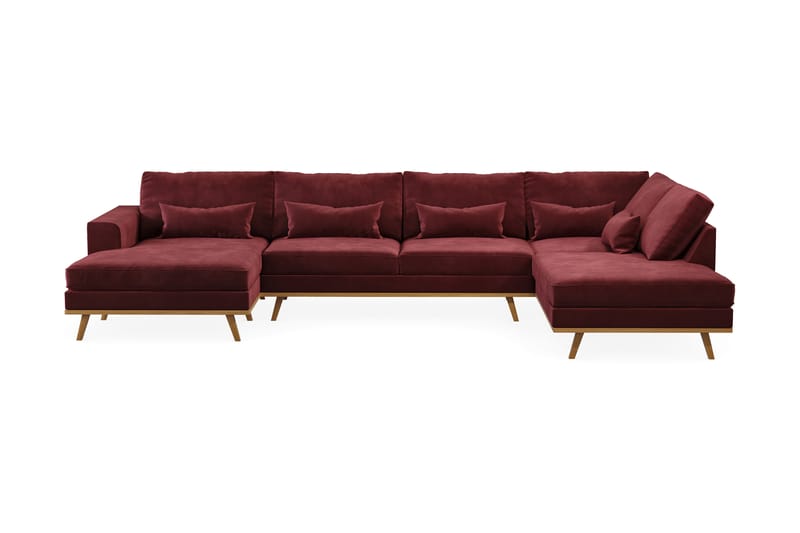 Copenhagen 5-sits Högervänd U-formad Soffa med Divan och Schäslong i Sammet - Lila - Möbler - Soffa - U-soffa