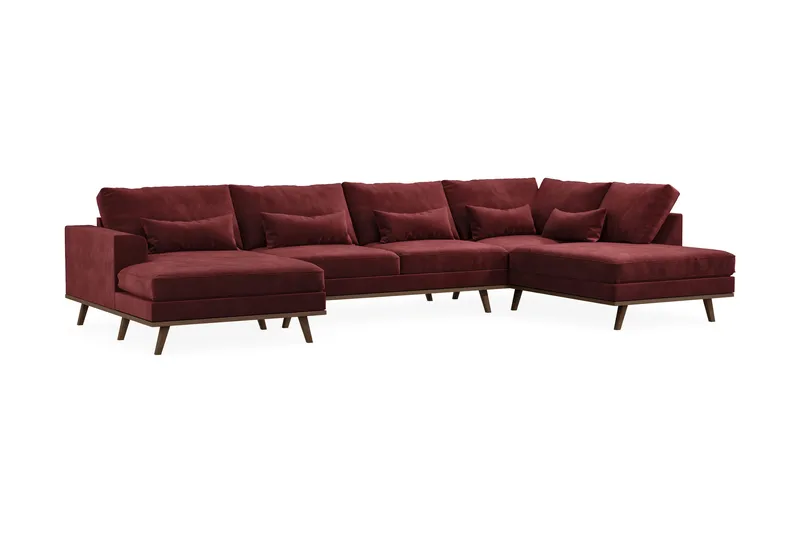 Copenhagen 5-sits Högervänd U-formad Soffa med Divan och Schäslong i Sammet - Lila - Möbler - Soffa - U-soffa