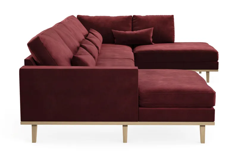Copenhagen 5-sits Högervänd U-formad Soffa med Divan och Schäslong i Sammet - Lila - Möbler - Soffa - U-soffa