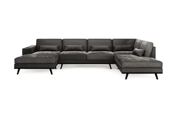 Copenhagen 5-sits Högervänd U-formad Soffa med Divan och Schäslong i Sammet - Mörkgrå - Möbler - Soffa - U-soffa