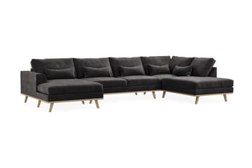 Copenhagen 5-sits Högervänd U-formad Soffa med Divan och Schäslong i Sammet - Mörkgrå - Möbler - Soffa - U-soffa